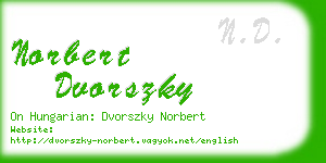 norbert dvorszky business card